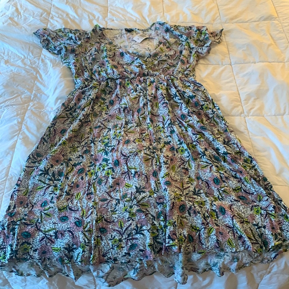 Torrid floral midi faux wrap dress.